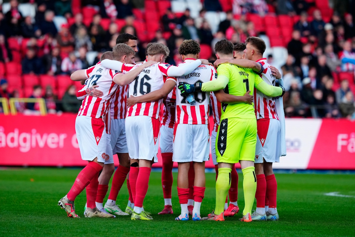 AaB Superligaen Aalborg, Denmark. 11th Apr, 2025. Superligakampen mellem AaB og Lyngby Boldklub paa Aalborg Portland Park fredag den 11. april 2025. Credit: Ritzau/Alamy Live News
