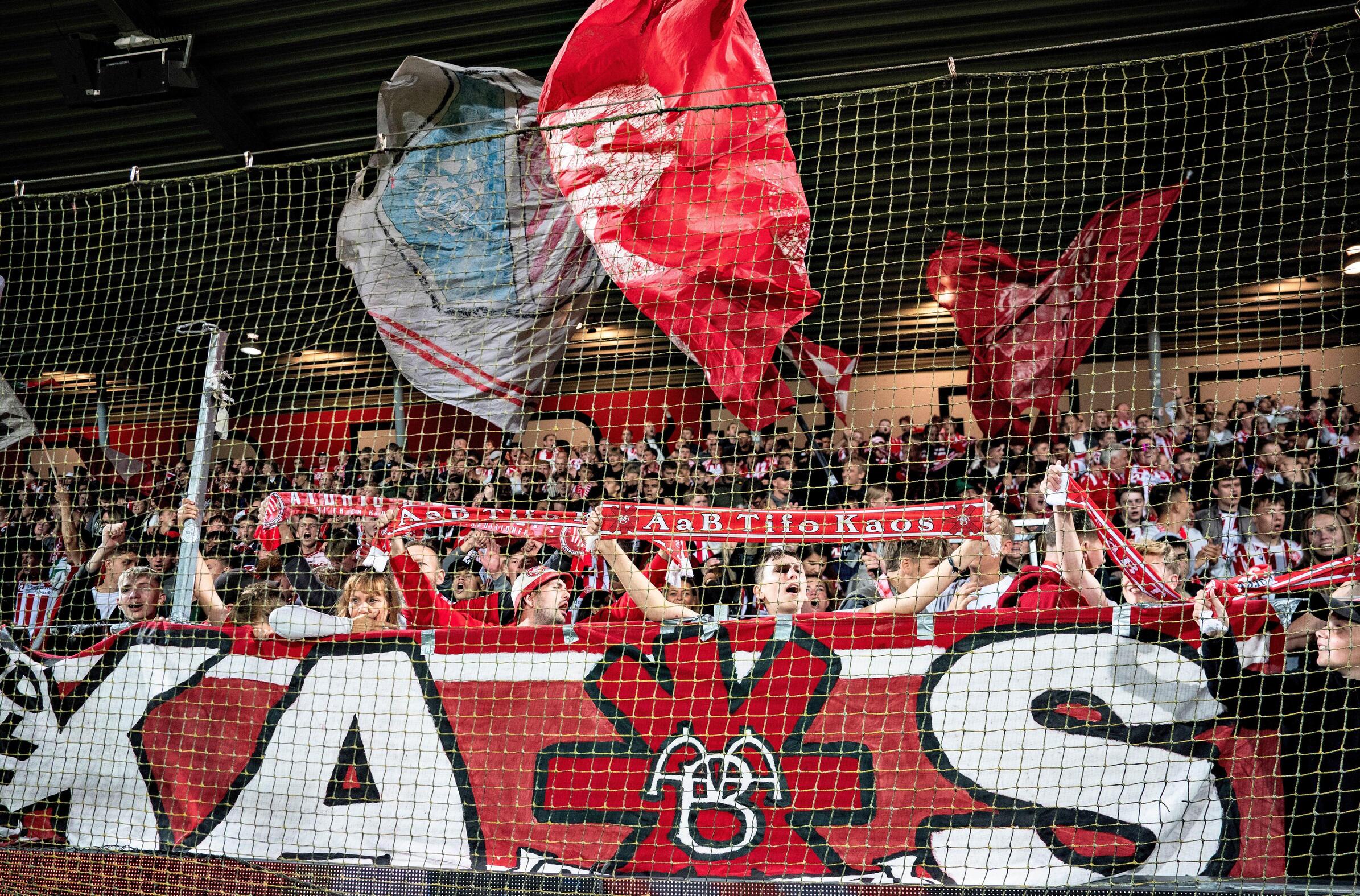 Aalborg, Denmark. 13th Sep, 2024. AaB fans after the match in the Superliga match between AaB and Lyngby BK at Aalborg Portland Park, Friday, September 13, 2024. (Photo: Henning Bagger/Ritzau Scanpix) Credit: Ritzau/Alamy Live News