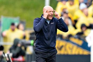 Aarhus, Denmark. 25th May, 2025. AGF's head coach Uwe Rosler in the Superliga match between AGF and Broendby IF at Nyt Vejlby Stadium, Sunday, May 25, 2025. (Photo: Henning Bagger/Ritzau Scanpix) Credit: Ritzau/Alamy Live News