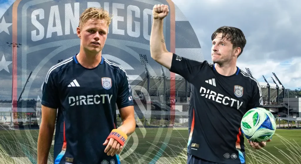 Jeppe Tverskov og Anders Dreyer i San Diego FC.